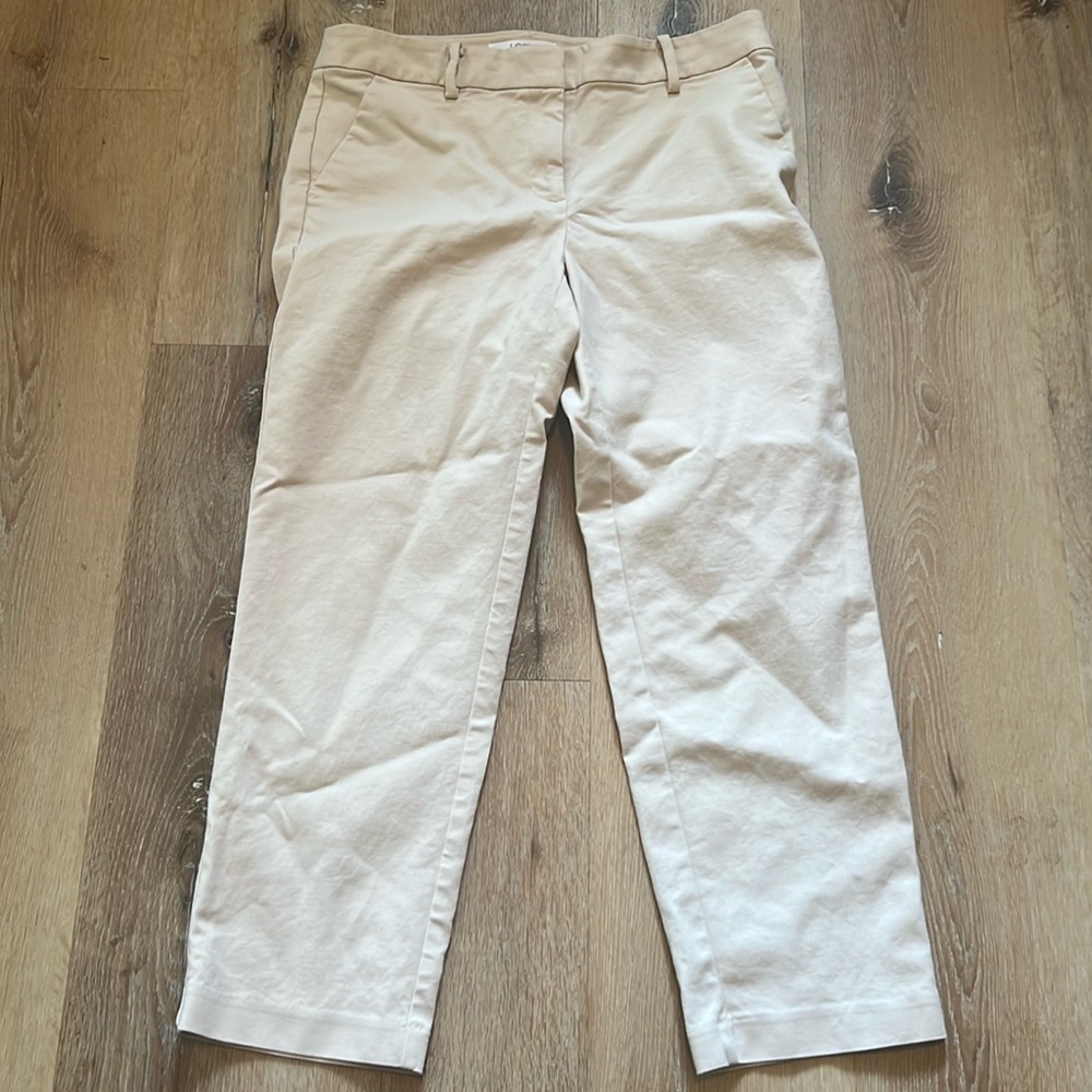 LOFT Tan Curvy Capri Stretch Pant Size 6 The Riviera Slim